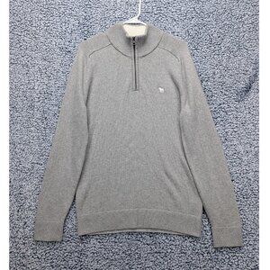 Abercrombie & Fitch Soft AF 1/4 Zip Sweater Mens S Cashmere Blend Preppy Gray